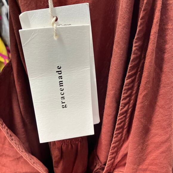 Gracemade Miriam Organic Cotton Dress Womens Small/Medium Relaxed Red‎ Clay - Picture 11 of 15